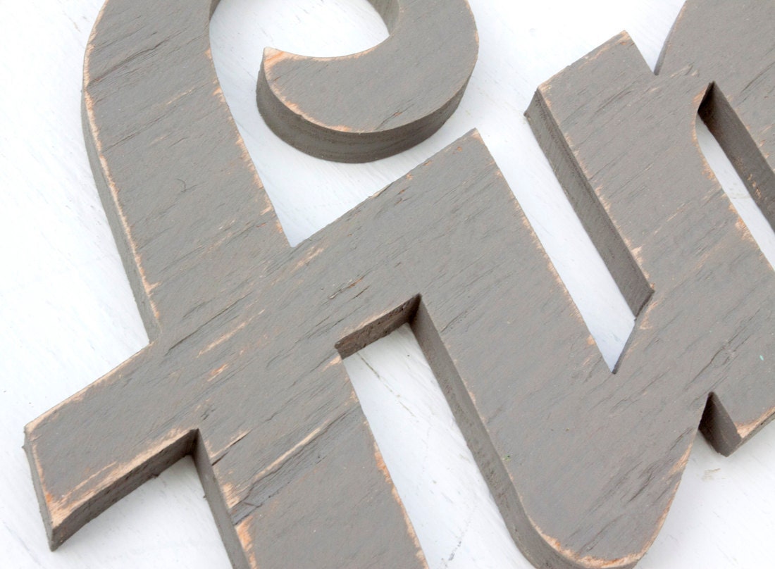 fin handmade wood sign - wall decoration for vintage or modern decor