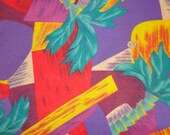 Abstract palm trees  on 100% cotton interlock knit fabric 1 YD