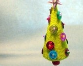 Holiday Ornament Lime Green Christmas Tree Felt Ornament