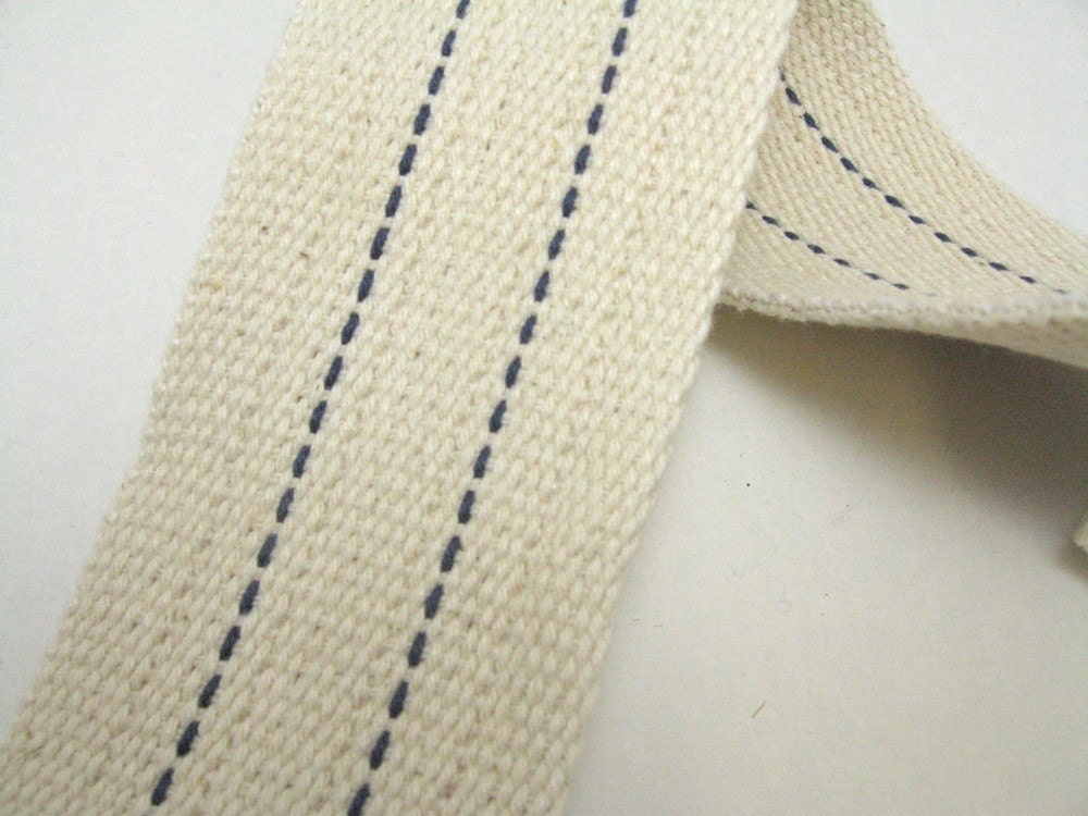 Cotton Webbing 2" Natural With Rib And Pinstripe