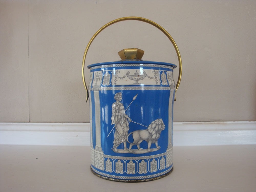 1950's Murray Allen Imported Quality Confections Tin Roman Style