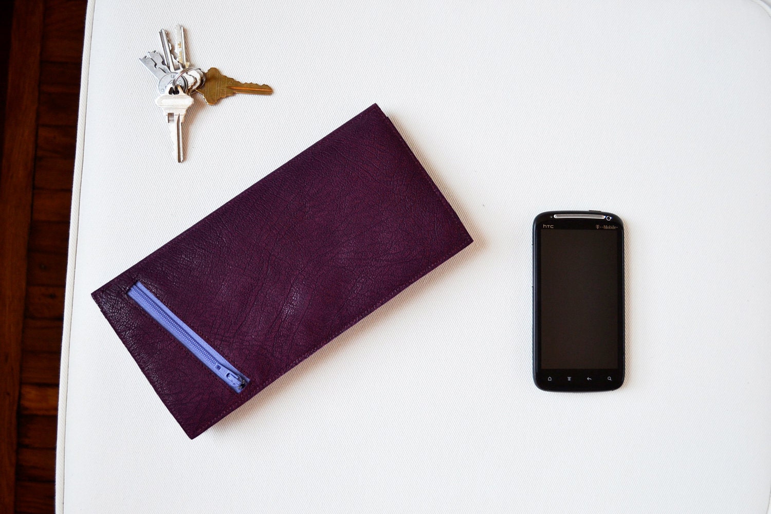 Leather Travel Wallet - The Stella Slim Travel Wallet Clutch in Magenta
