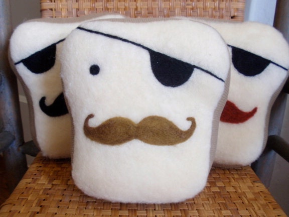 Plush Friend- Mr. Pirate Toasty - Stuffed Needle Felted Friend by Val's Art Studio