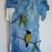 Bird on a Limb - Beautiful Needle Felted Handpainted and Stitched Silk Scarf
