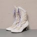 size 7.5 LACE white leather 80s SOUTHWEST spectator LACE up ankle boots
