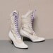 size 7.5 LACE white leather 80s SOUTHWEST spectator LACE up ankle boots