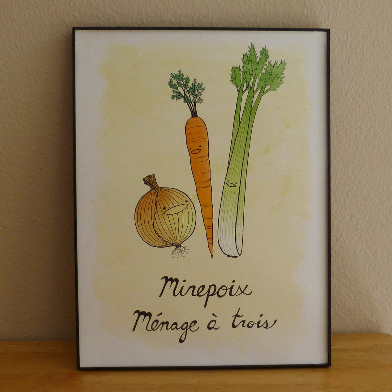 Mirepoix Ménage à trois Illustration - Framed 9x12 Archival Digital Art Print