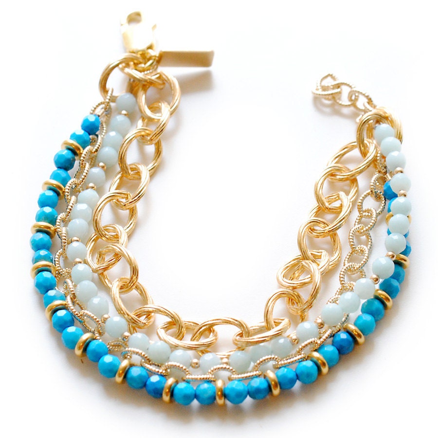 Amazonite and Turquoise Bracelet