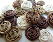 Coffee and cream handmade paper flowers SET of 20 roses shades of brown and cream mocha blooms i love this - ilovethis