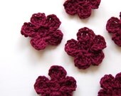 Flowery Makeup Removal Cloths (set of 6) in Wine by EcoKate