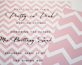 chevron wedding, shower, party invites
