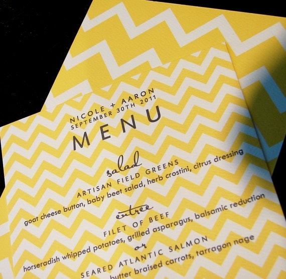 chevron menu cards or invites - sample