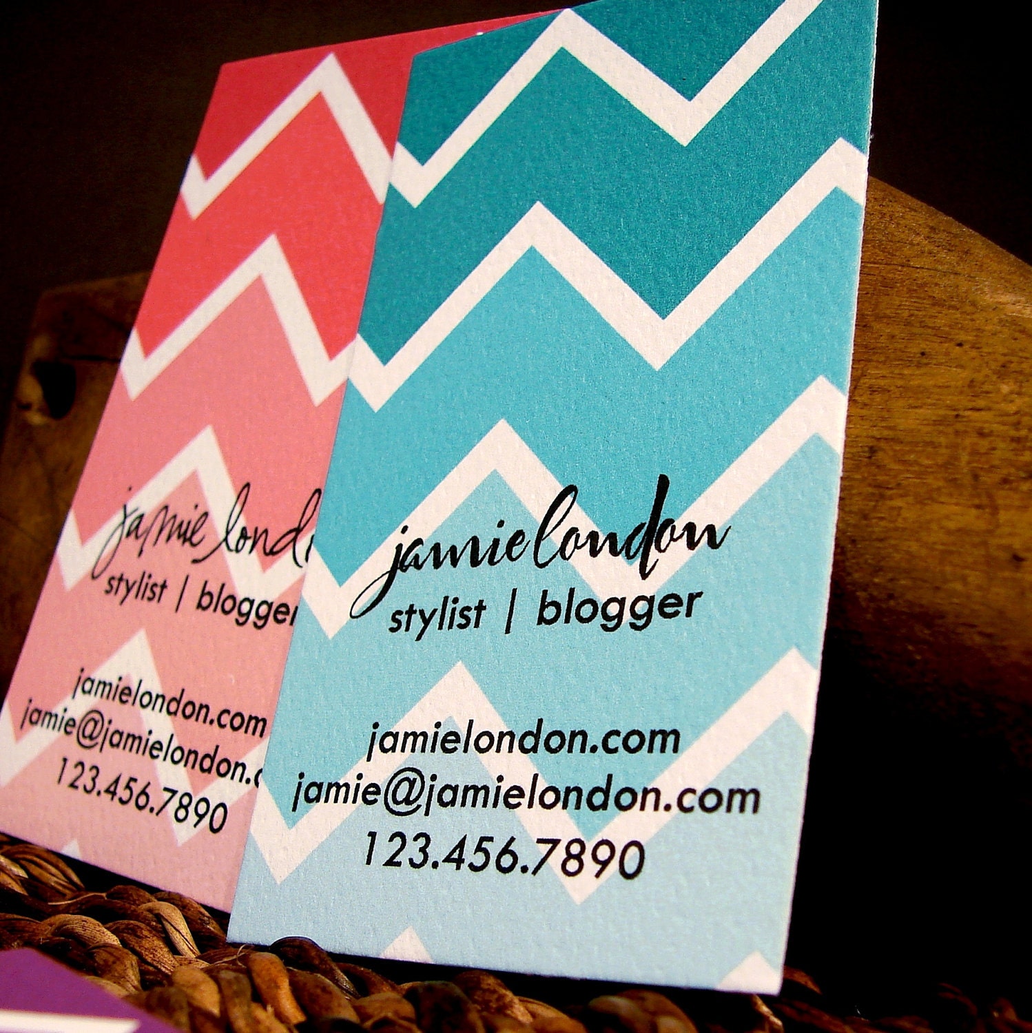 chevron ombre calling cards - set (50)