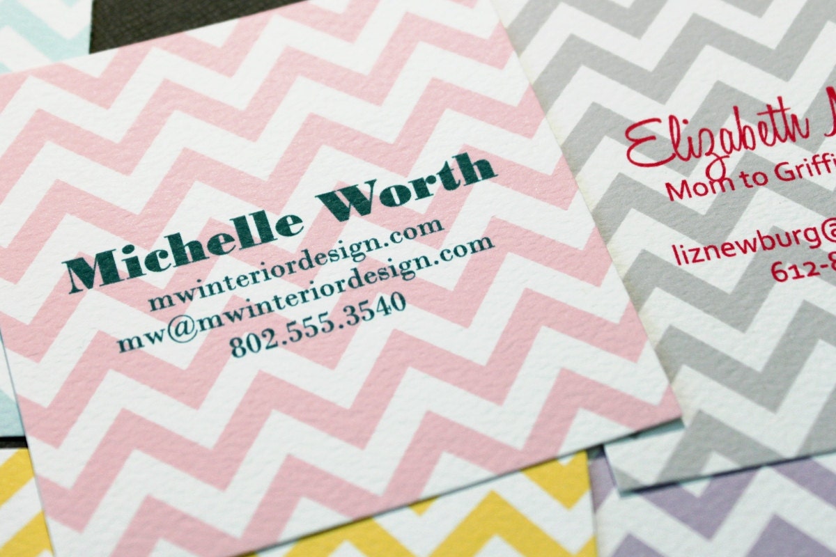 one sided chevron calling card - set 50