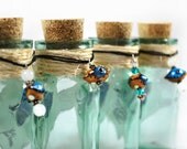 Dark Home Decor - Evil Eye Charm  - Apothecary Bottle - Vintage Green Glass