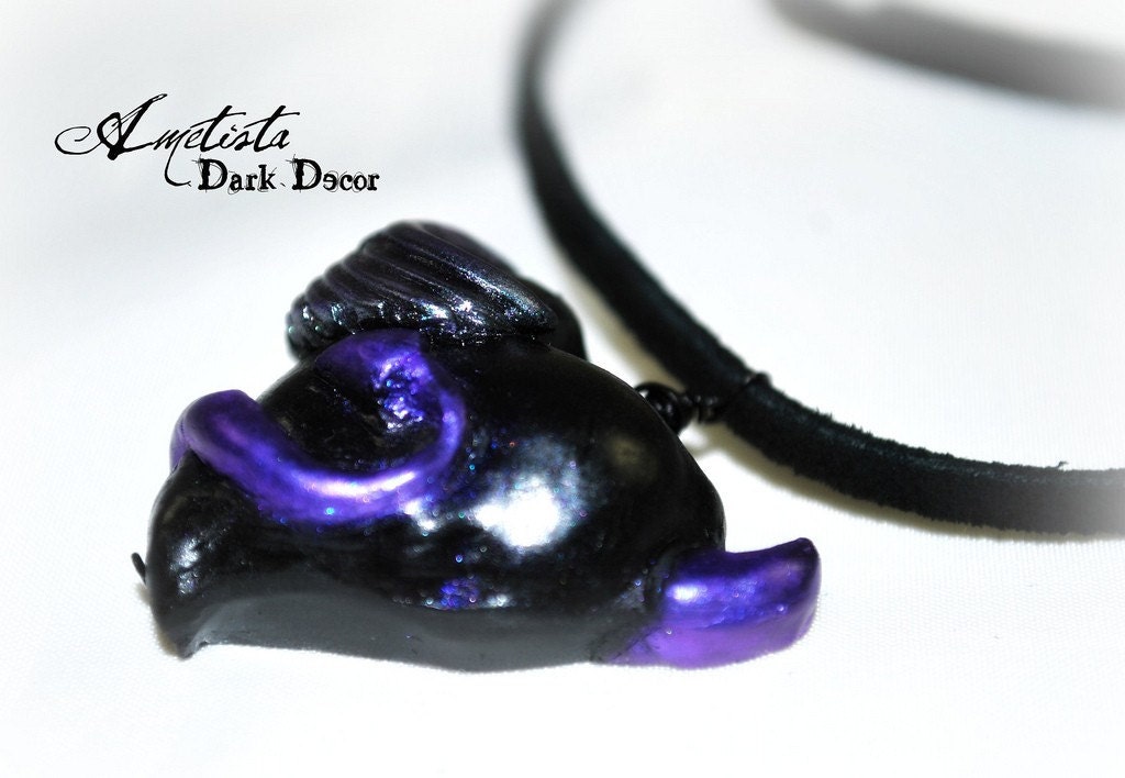 333 Half Evil - Romantic Goth Glam Pendant - Handmade