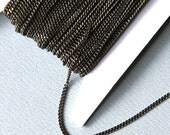 32ft spool of Gunmetal plated brass tiny curb chain - 1.3mm - Soldered links
