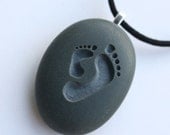 Personalized Necklace with footprints on front & Name on the back