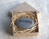 Customized Engraved gifts - Pocket Stone engraved with word or name in gift box by sjEngraving