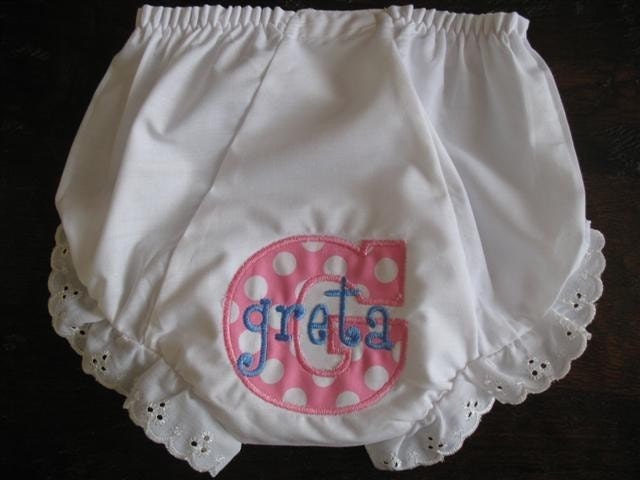 Personalized Diaper Cover for Girls (with Applique)