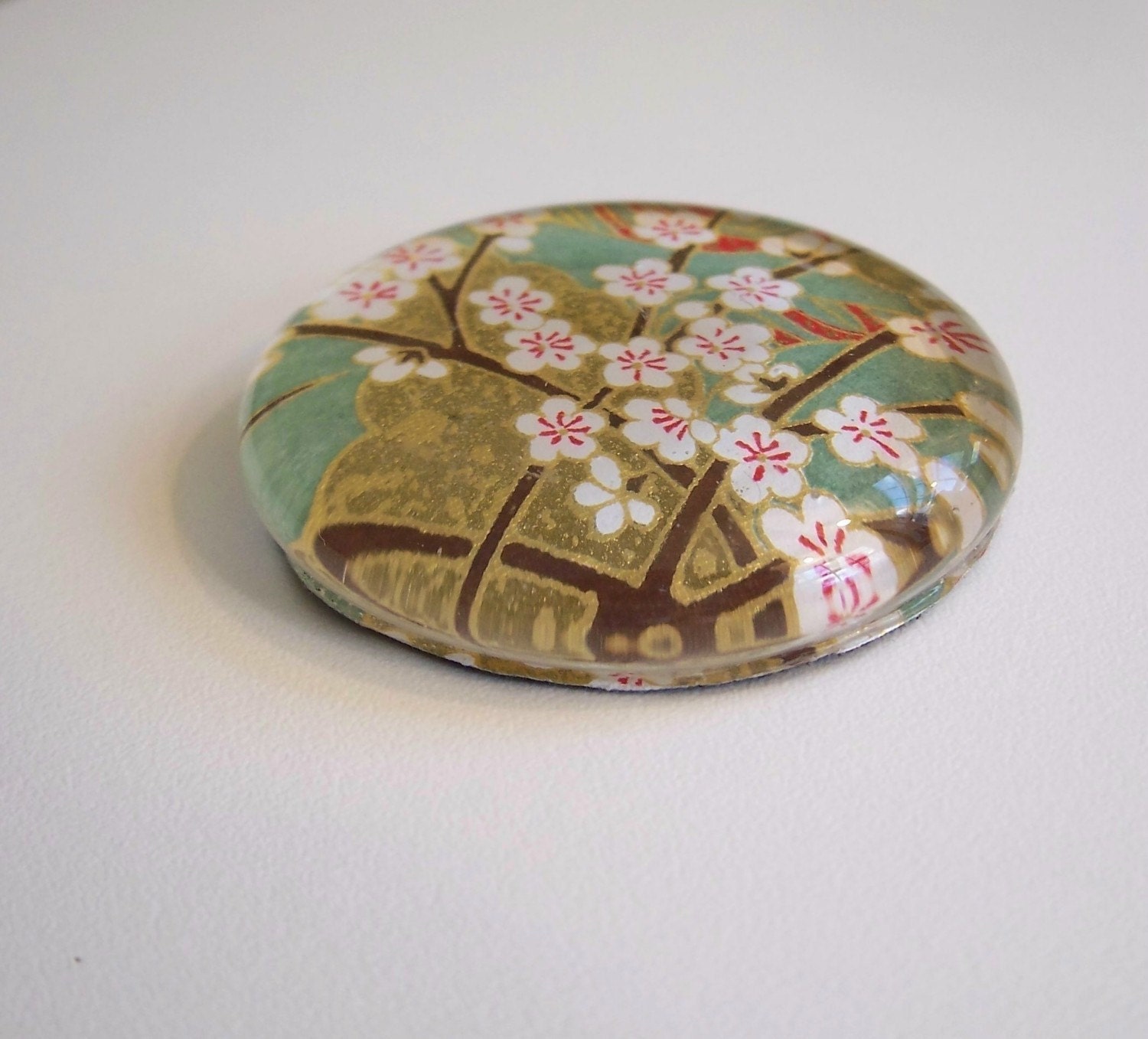 Jade Green Cherry Blossom Paperweight