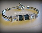Wedding Bracelet - Montana Blue Crystal AB Bridesmaid Bangle Bracelet