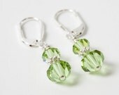 Green Swarovski Crystal Earrings