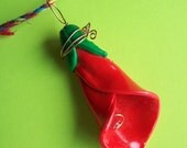 Red Calla Lily Pendant-Polymer Clay