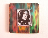 Handmade Fused Glass and Wood John Lennon Artwork