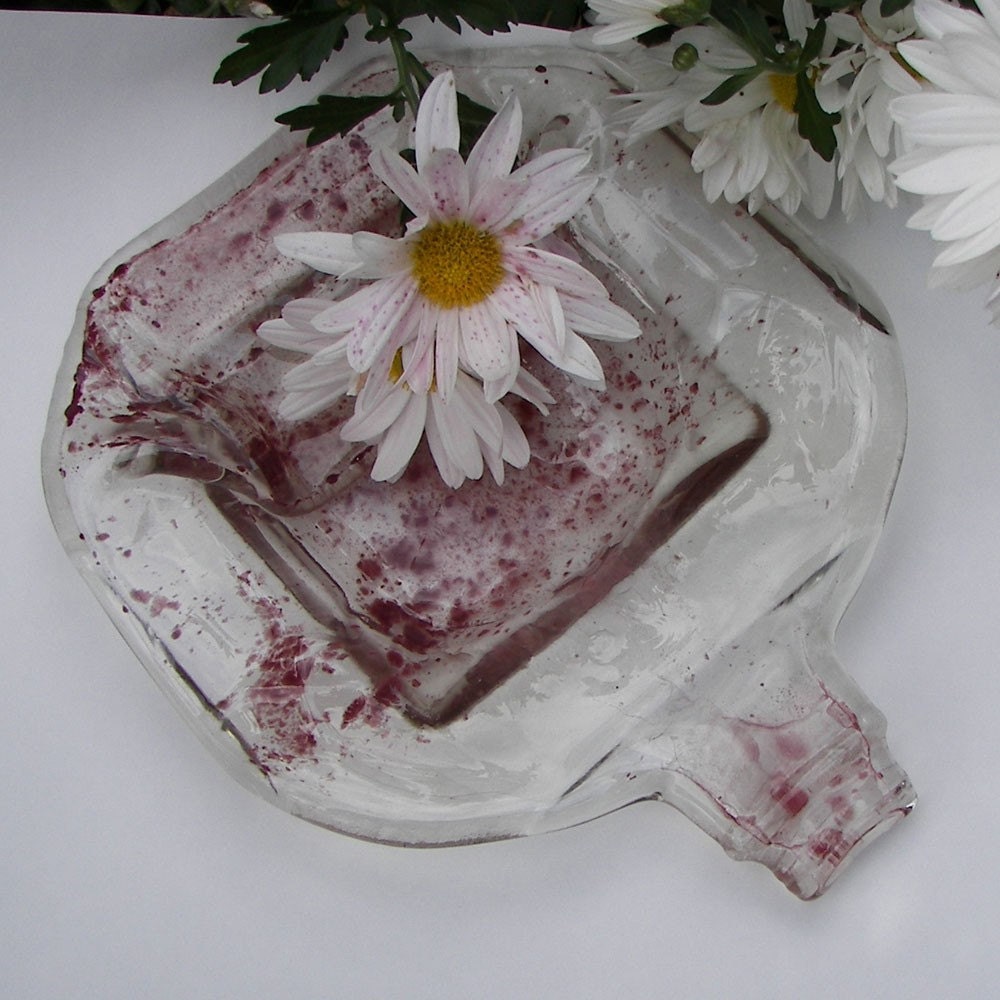 Glass Dish from Recycled Crown Royal Bottle