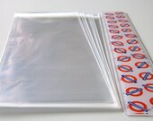 4 5/16'' x 9 3/4'' - Business Envelope Size - Cellophane Clear Resealable Bags - 25 pieces