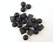 Blue Beads, Dark Blue Beads, Blue Bead Assortment, Navy Blue Beads, Plastic Blue Bead Mix