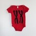 Baby Girl Onesie in Apple Red, 6-12 months, 12-18 months, 18-24 months: XX Chromosomes, gender reveal gift