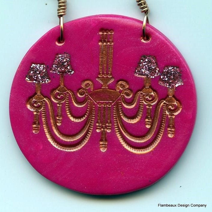 Chandelier Necklace - Fushia/Pink Glitter