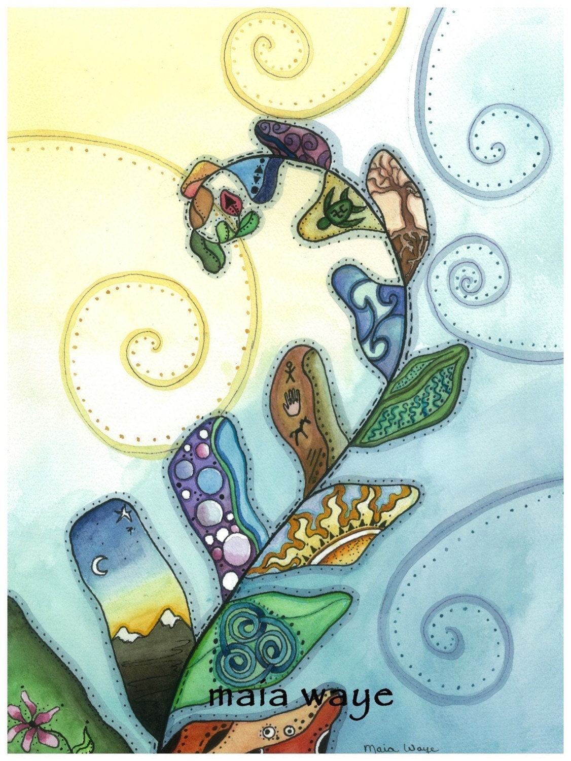 Patchwork of Life Fern  8x10