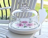 Shabby Chic Handpainted Cloche,Dome,Roses,For Soaps,Cookies,Mini Cupcakes or Whatever.......
