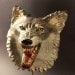 Snarling Wolf Mask  carved wood,