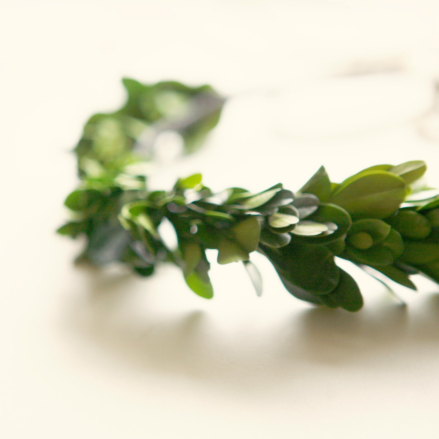 Goddess crown, Natural boxwood wreath, Bridal hair, Wedding accessory, Grecian head piece - ATHENA