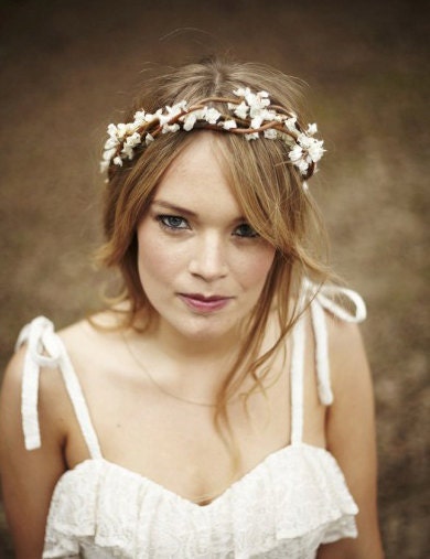 rustic flower bridal crown (adjustable) 'adeline'