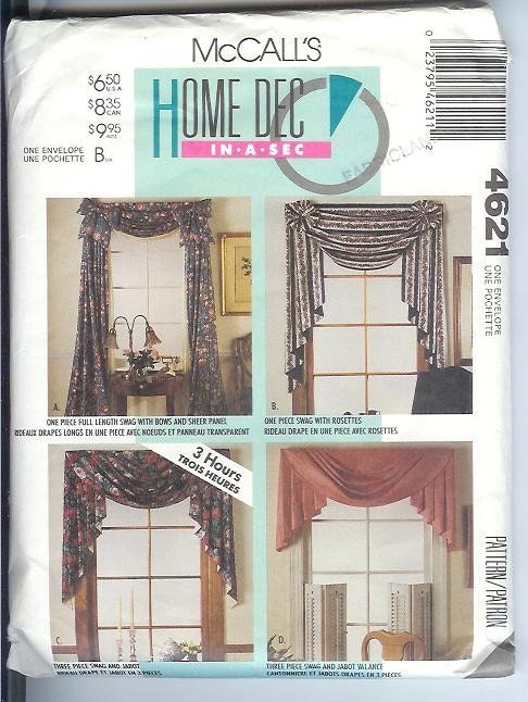 AMAZON.COM: MCCALL'S 8659 SEWING PATTERN DRAPES VALANCE CAFES