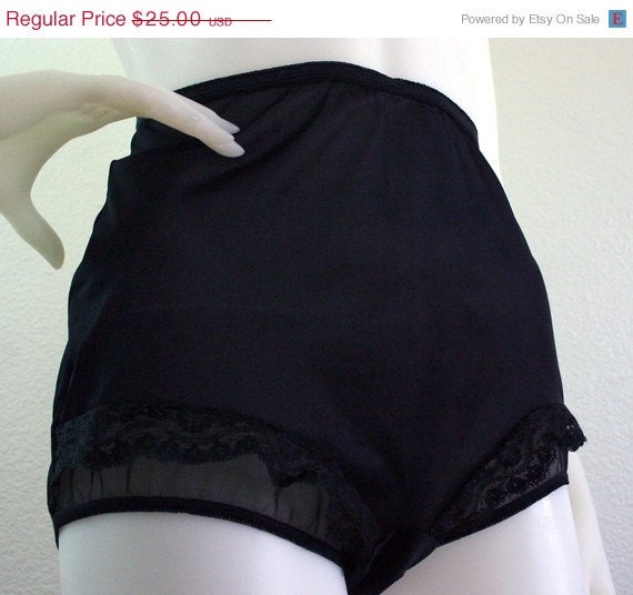 SALE 60s Vassarette Black Lacy Chiffon Nylon Panties, 5 - Vintage Lingerie