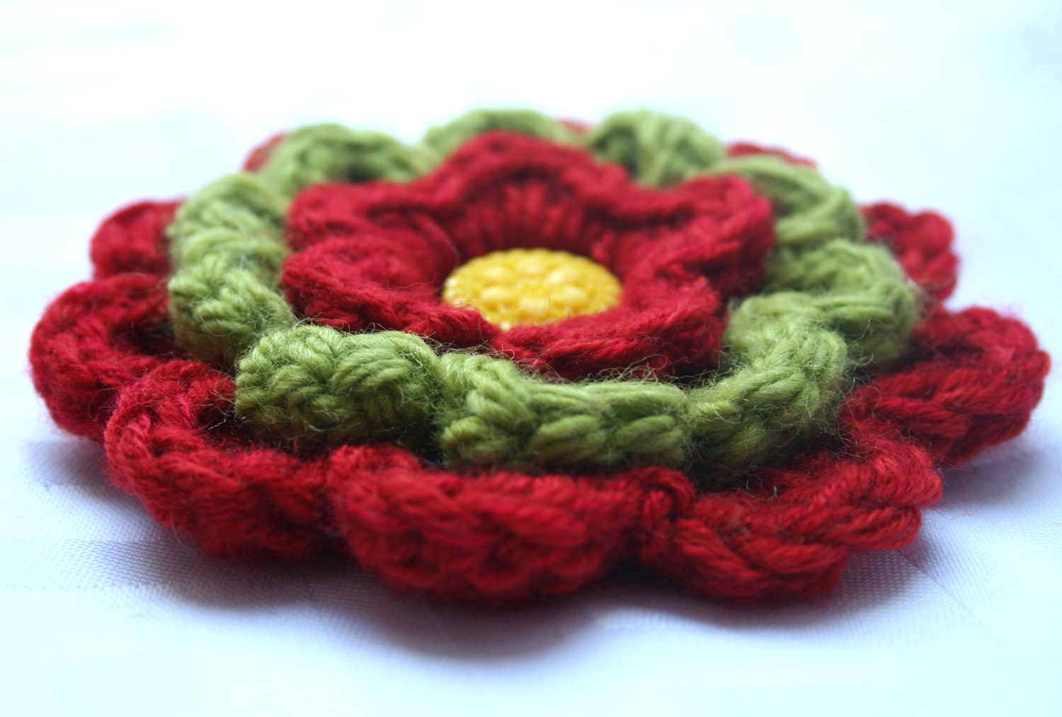 Flower Corsage in Scarlet & Lime