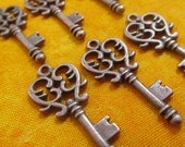 Scroll Key Charms, Antique Copper...6 on Etsy (CH-MA-10220-AC)