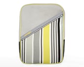 Grey Black Sharp Yellow Stripes Cotton / Vinyl Backpack