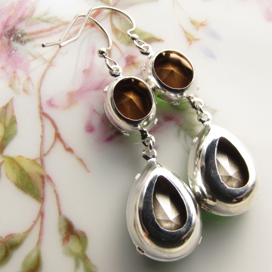 Hollywood Regency Earrings, Crystal Clear