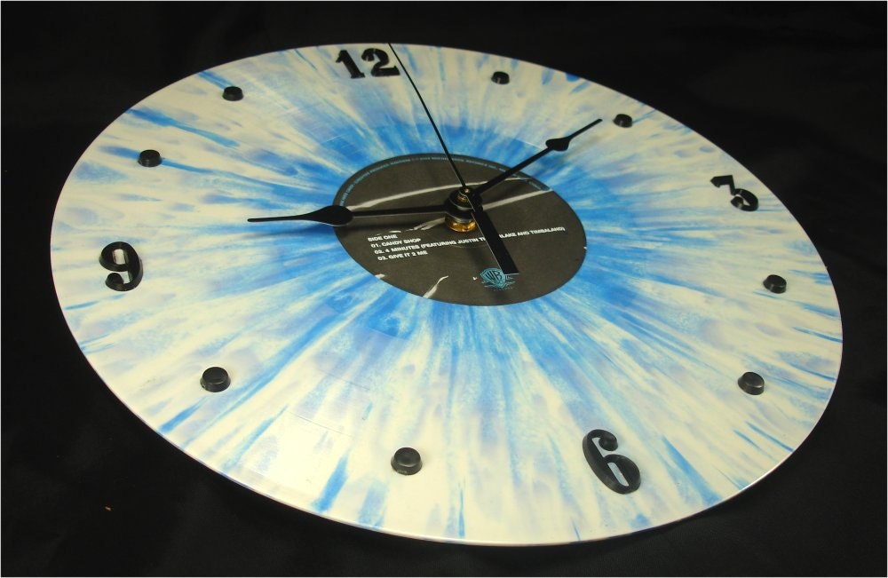 MADONNA - Hard Candy (2008) - Recycled Record Clock - Blue Tie Dye Vinyl
