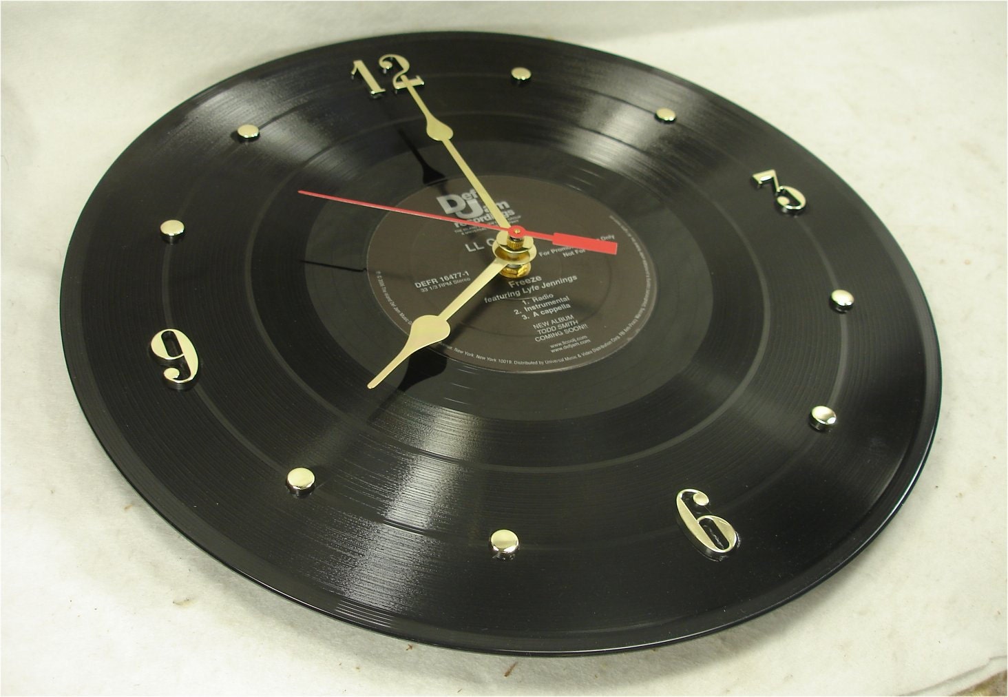 LL COOL J Freeze - Recycled Vinyl Record  Wall Clock