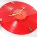 The BEATLES Recycled Record Vinyl Wall Clock - 1962 to 1966 Red Color Vinyl RARE