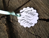 Calligraphic Wedding Favor Tags - Thank you tags -  Wedding Gift Tags - Set of 100