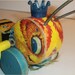 Rare VINTAGE 1956 BEE TOY - Fisher Price Queen Buzzy Bee 314 - Cool retro wooden lithoed Bumble Bee with twirly Wings